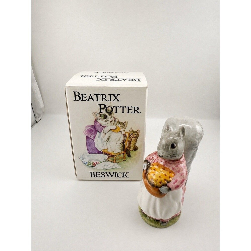 1961 Beatrix Potter's Goody Tiptoes Squirrel Beswick England Figurine + BOX